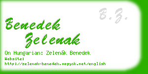benedek zelenak business card