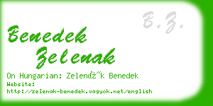 benedek zelenak business card